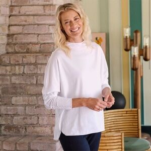 Frank & Eileen Tee Lab Long Sleeve Funnel Neck Tee Ballet Slipper size Small